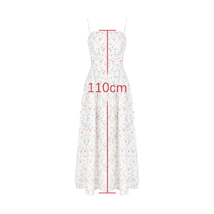 Summer Elegant Party Dresses Floral Print One-piece Graduation Dress Strap Midi Long Dresses Women's Clothing