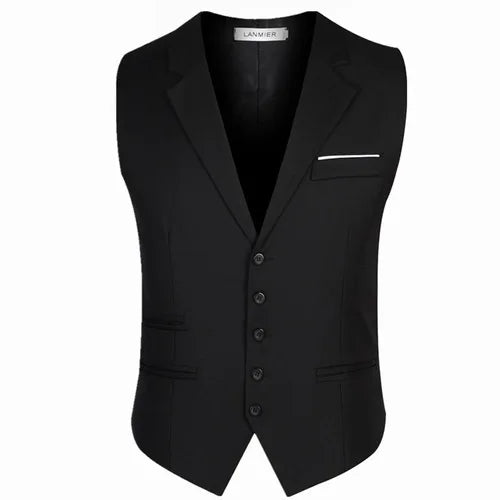 maoxiangshop Dress Vests For Men Slim Fit Mens Suit Vest Male Waistcoat Gilet Homme Casual Sleeveless Formal Business Jacket Plus Size M-6XL