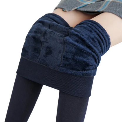 maoxiangshop Winter Leggings For Women Warm Leggins Solid Color Velvet Leggins High Waist Leggings Stretchy Leggings