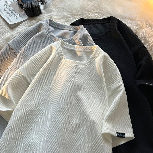 maoxiangshop New Summer Men's Fashion T Shirt Korean Mens Oversized Hip Hop Short Sleeve Loose T Shirts 2024 Mens Streetwear Casual Top Tees