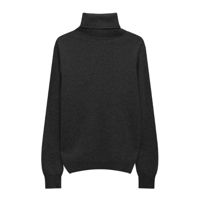 maoxiangshop Winter High Quality Wwomen's Wool Sweater Solid Color High-neck Pullover Long-sleeved Knit Top