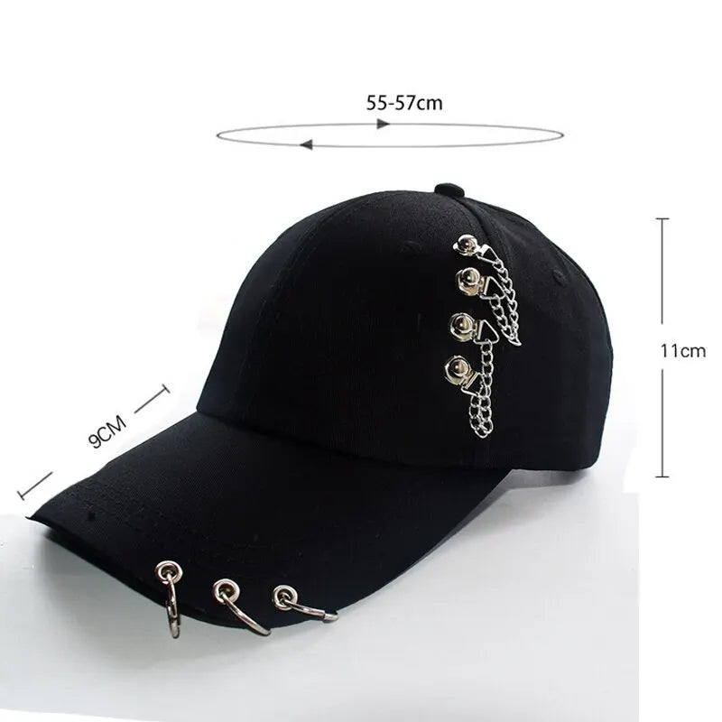 maoxiangshop Hip Hop Trucker Hats Visors Women Men Snapback Baseball Cap Adjustable Vintage Iron Chain Outdoor Hats Casquette