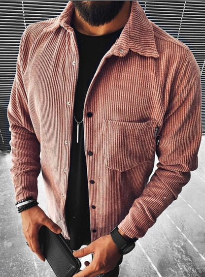 maoxiangshop Men Plaid Shirt Spring Fashion Large Size Pockets Long Sleeve Top Turn-down Collar Single-breasted Shirts