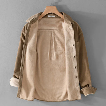 maoxiangshop Italy Quality Brand Shirts For Men Fashion Cotton Corduroy Warm Long-sleeve Thickened Plus Size Top Clothes Camisa