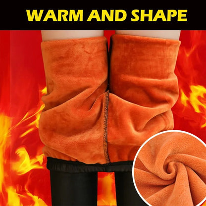 maoxiangshop Winter Warm Pu Leather Leggings Women Sexy High Waist Thermal Tights Pants Thick Fleece Slim Black Stretchy Pants Leggings