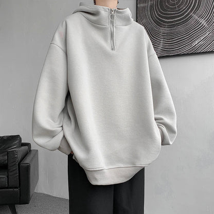 maoxiangshop Turtleneck Hoodie Zipper Pullovers Streetwear Hip Hop Hooded Sweatshirt Men Clothing Korean Couples Harajuku Coat