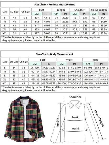maoxiangshop Long Sleeve Shirt for Men Plaid Fuzzy Button Shacket Blouses Unisex Streetwear Overshirt Fall Winter Warm Shirt Tops