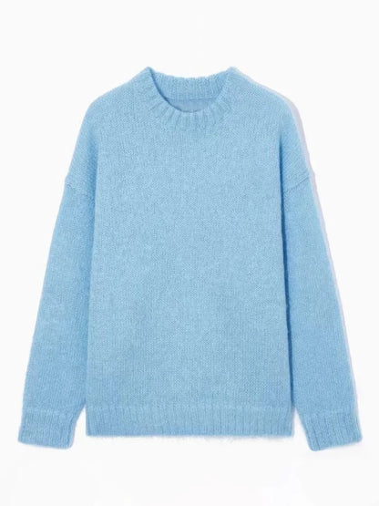 maoxiangshop  -  Fashion Contrast Stripled Sequins Women Sweater Autumn Lady Vintage O-neck Long Sleeve Pullover Warm Fluffy Knitted Jumpers