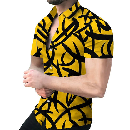 maoxiangshop 3D printed men's shirt New high quality Hawaiian Baroque short sleeve tops
