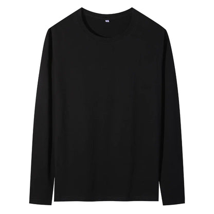 maoxiangshop New Base Shirts Spring Summer Mens O-Neck T-Shirt Long Sleeve T Shirt Male Solid Tshirt Man Clothing Tshirt Men Tops Tees
