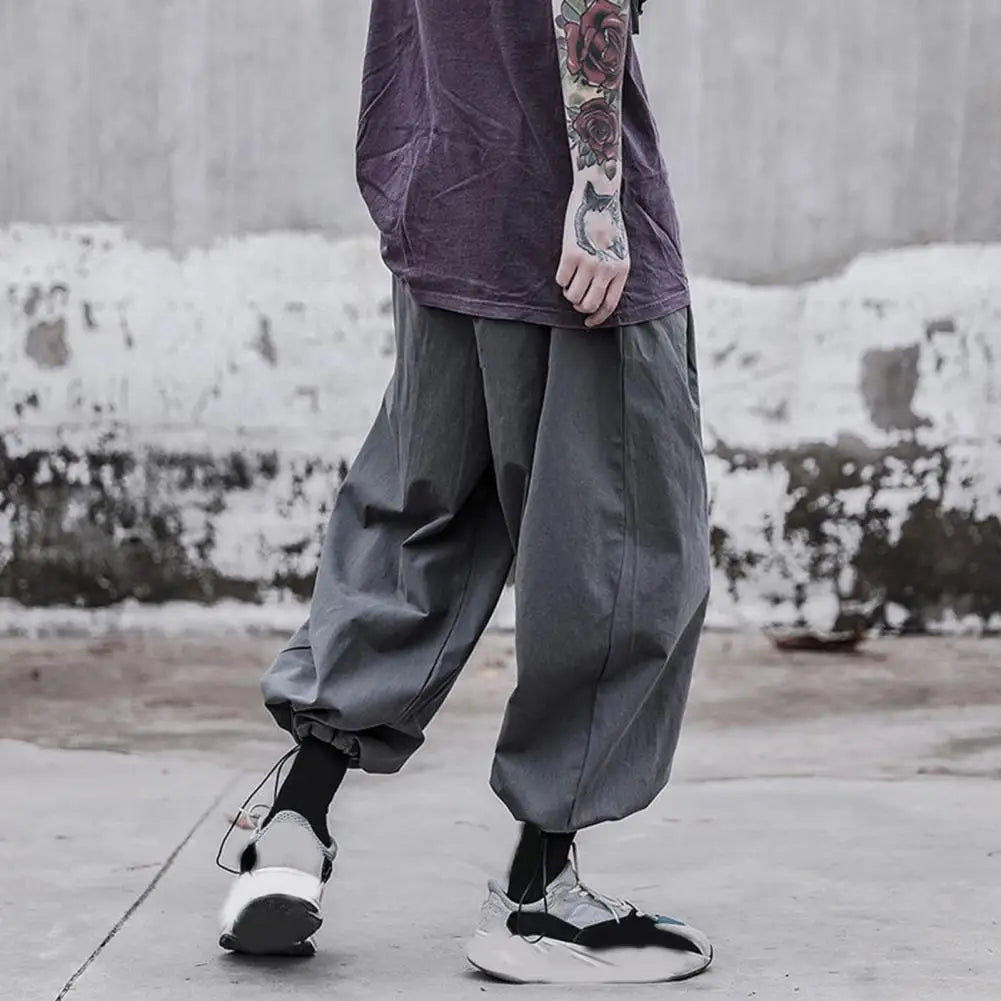 maoxiangshop Spring Men Loose Harem Pants Japanese Wide Leg Pants High Quality Casual Brand Sweatpants Ankle-banded Hip Hop Drawstring Pants
