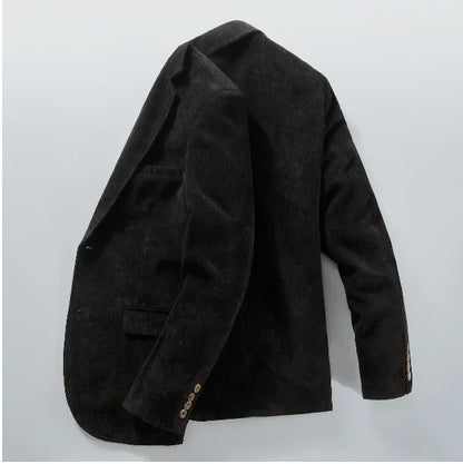 maoxiangshop Spring Autumn Men's Corduroy  Blazers High Quality Cotton Middle-aged Business Loose plus Size Coat 4XL