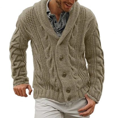 maoxiangshop Men Sweater Jacket Cotton Blend Button Closure Men Knitwear Long Sleeve Fashion Cardigan Sweater For Autumn Winter