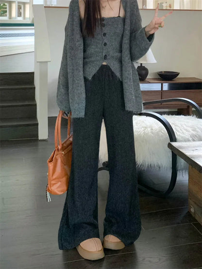 maoxiangshop  -  Winter Thicken Women Pants Loose Daily All Match High Waist New Gentle 2025 Streetwear Office Lady Casual Soft