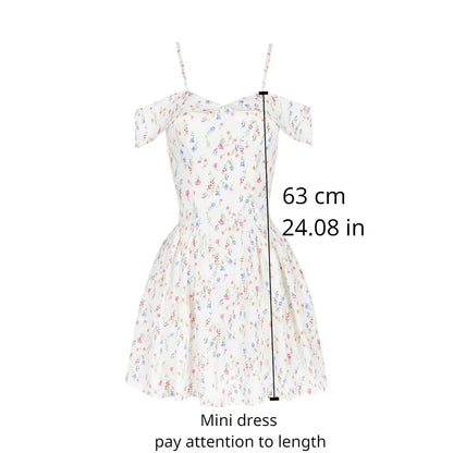 Fashion Summer Dresses Floral Print Party Dresses Off The Shoulder Holiday Dress Elegant  A Line Women Clothing