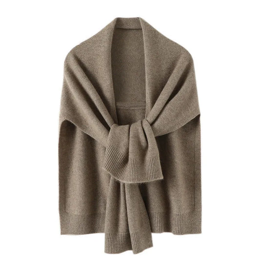 maoxiangshopShawl Knitted Tops Cape Autumn Winter New Korean Fashion  Sweter Damski Warm Wild Solid Scarf Cardigan Poncho 2022 Ropa Mujer