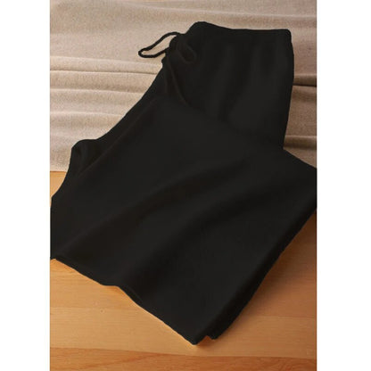 maoxiangshopWhite Woolen Knitted Trousers Wide-Leg Pants Wool Pants Autumn Women's Autumn and Winter Spring and Autumn Straight Casual