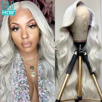 Brazilian Straight Lace Front Wig Pre Plucked Bleached Knots 36 Inch 150% Burgundy Red/Blonde/Pink/Blue/Brown/Purple/Ginger Orange Black Synthetic Wigs For Black Women