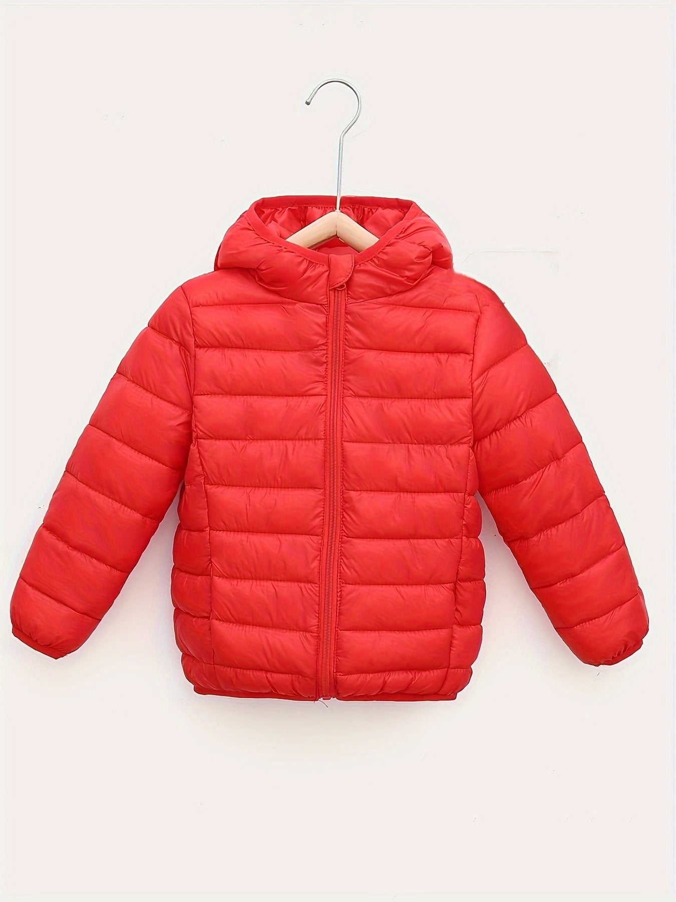 Boys Lightweight Solid Color Hooded Coat - Warm, Water-Resistant, and Breathable Zipper Jacket for Fall and Winter - Perfect for Outdoor Play and Casual Wear