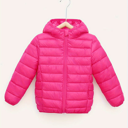 Boys Lightweight Solid Color Hooded Coat - Warm, Water-Resistant, and Breathable Zipper Jacket for Fall and Winter - Perfect for Outdoor Play and Casual Wear