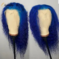 Long #4/27 Highlight Colored Human Hair Wigs Ombre Blonde Kinky Curly Lace Front Synthetic Wig For Black Women