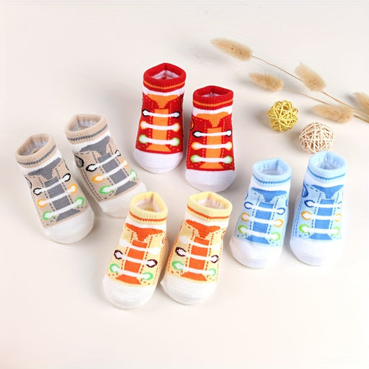 6Pairs Boys Unisex Canvas Sock Set - Eye-Catching Prints, Comfortable & Warm - Low Cut, Breathable, Non-Slip, Fun Style for Casual Wear