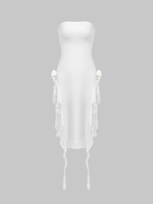 Y2k Balletcore White Split Dress Midi Dress