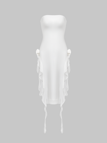 Y2k Balletcore White Split Dress Midi Dress