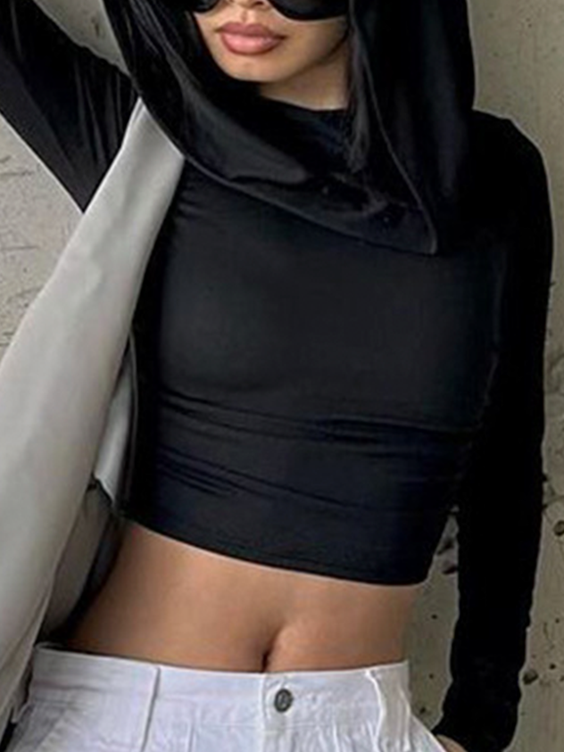 maoxiangshop Plain Long Sleeve Hoodie