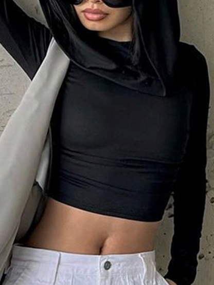 maoxiangshop Plain Long Sleeve Hoodie