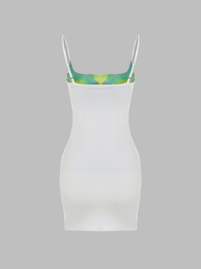 Edgy Multicolor Thermal body print Dress Mini Dress