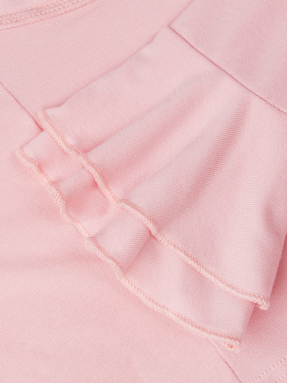 maoxiangshop Ruffles Plain Long Sleeve  Hoodie