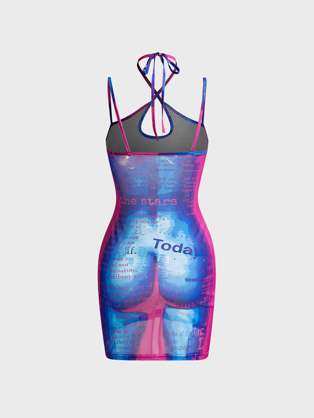 Y2K Human Body Tight Dress