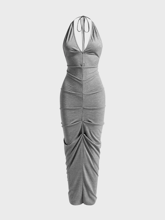 Edgy Gray Dress Midi Dress