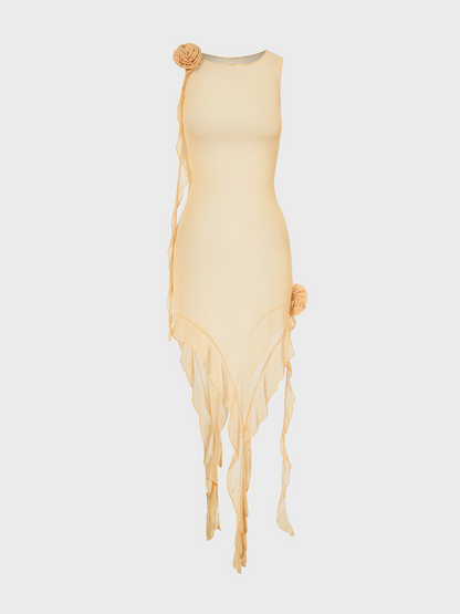 Y2k Balletcore Apricot Ruffles Dress Mini Dress