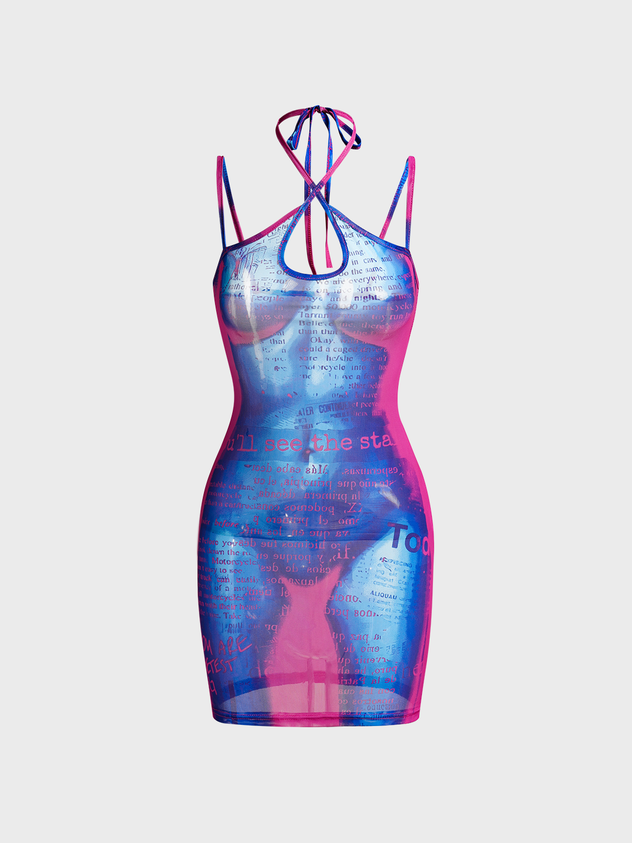 Y2K Human Body Tight Dress