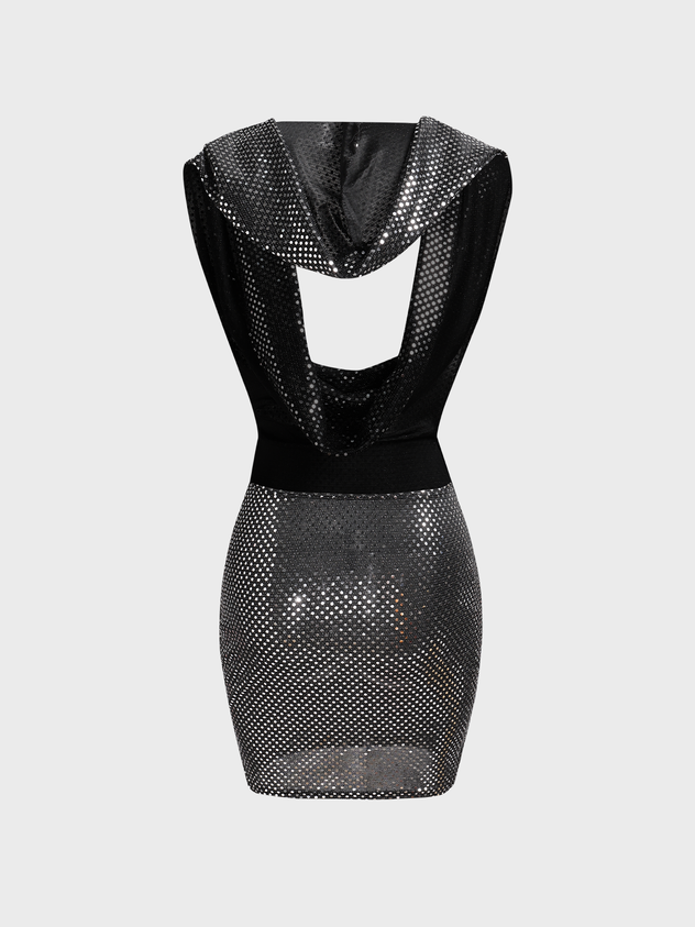 maoxiangshop Edgy Hoodie Plain Dress
