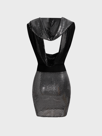maoxiangshop Edgy Hoodie Plain Dress