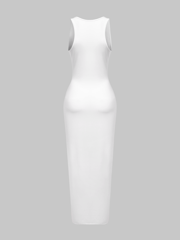 Y2k White Ripped Dress Midi Dress