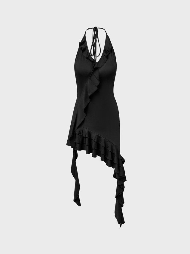 Y2k Balletcore Black Ruffles Dress Mini Dress