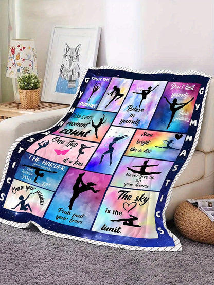 1pc Sport Girl Print Flannel Blanket, Soft Cozy Throw Blanket Nap Blanket For Travel Sofa Bed Office Home Decor, Birthday Holiday Gift Blanket For Boys Girls Adults, Available All Season