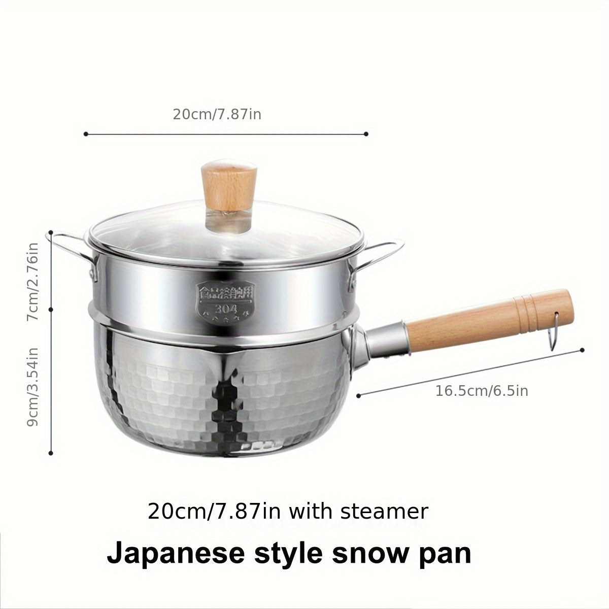 1pc Premium Nonstick Stainless Steel Yukihira Saucepan - Versatile Small Pan for Ramen, Tempura, Milk, Snow Pan Style - Electromagnetic Stove Compatible, Durable Kitchen Essentials