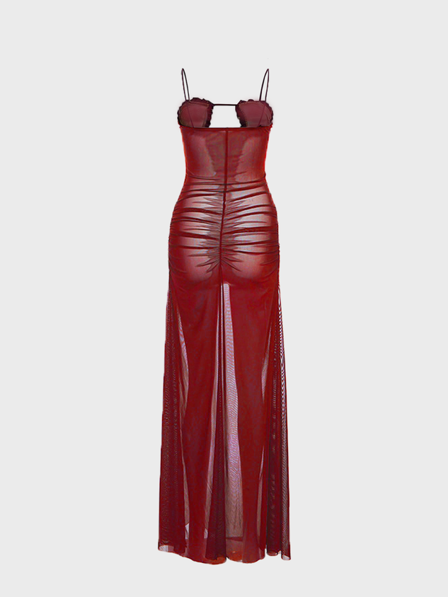 cut out Spaghetti Plain Sleeveless Maxi Dress