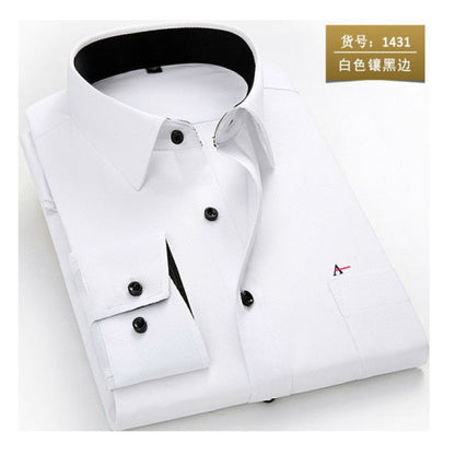 maoxiangshop  reserva aramy New men shirt Long Sleeve Men Dress Shirt Fashion Male Business Formal Wear Office Working Shirts white shirt