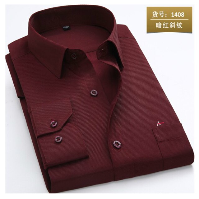 maoxiangshop  reserva aramy New men shirt Long Sleeve Men Dress Shirt Fashion Male Business Formal Wear Office Working Shirts white shirt