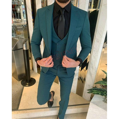 maoxiangshop  Fashion Lattice Men's Suit Slim Fit Prom Wedding Suits for Men Groom Tuxedo Jacket Pants Set Custom White Casual Men Blazer