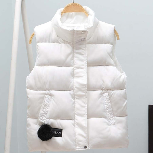 Women Vest Mandarin Collar Sleeveless Short Coat Women Jacket Waistcoat Female Plus Size Chalecos Para Mujer  Autumn Winter