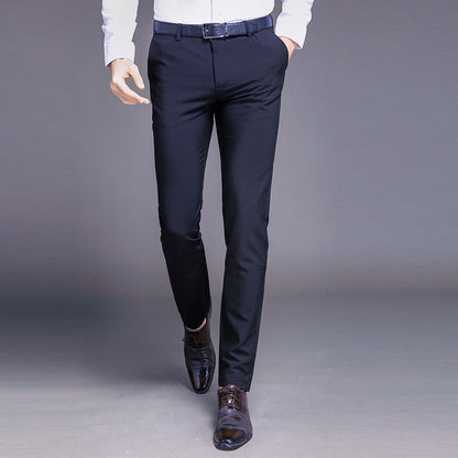 New Fashion High Quality Cotton Men Suit Pants Straight Spring Autumn Long Male Classic Business Casual Trousers Full Length