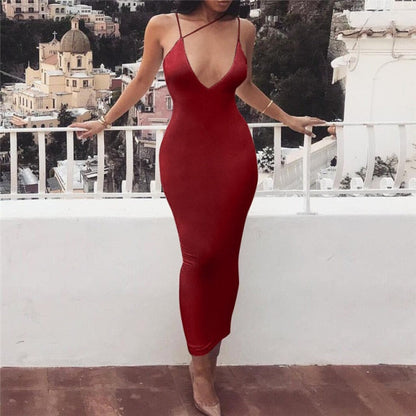 Women Ladies Solid Sexy Skinny Slim Bodycon Sleeveless Hollow Out Summer Clubwear Party Long Maxi Dress