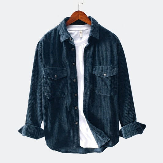 Men Shirts Spring Autumn Fashion Brand Japan Style Slim Fit Vintage Corduroy Shirt Male Casual Loose Long Sleeve Shirt Tops